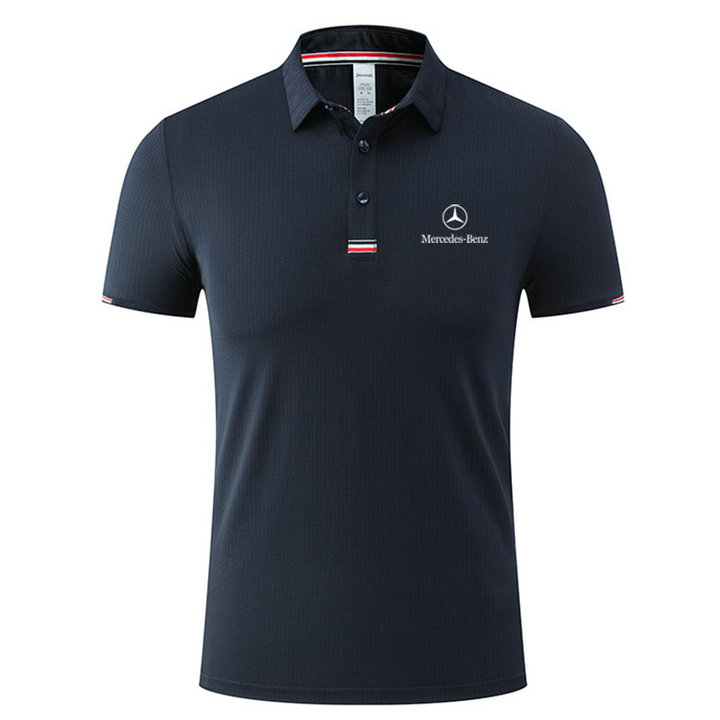 2023 Polo Mercedes Benz Séchage Rapide pour Hommes T-Shirt de Golf Décontracté Régulier avec Boutons